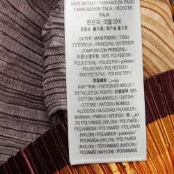 Pre Owned Burberry Brown/Orange Striped Plisse Pleated Polo T-Shirt M