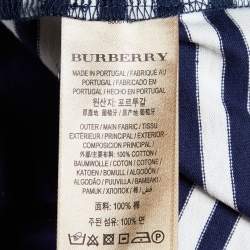 Burberry Blue Striped Cotton Knit Crewneck T-Shirt XL