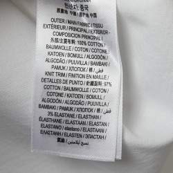 Pre Owned Burberry White Logo Embroidered Cotton Crew Neck Short Sleeve T-Shirt XL
