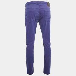 Burberry Purple Cotton Regular Fit Trousers L