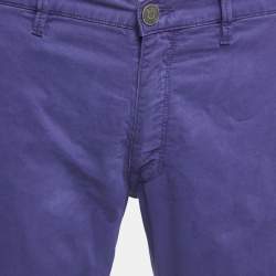 Burberry Purple Cotton Regular Fit Trousers L
