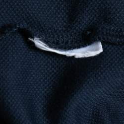 Burberry Navy Blue Cotton Pique Logo Intarsia Polo T-Shirt XL