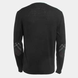 Burberry Black Wool Crew Neck Pullover L