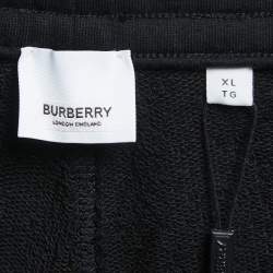 Burberry Black Cotton Vintage Check Paneled Jog Pants XL