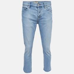 Pre Owned Burberry Blue Denim Straight Fit Jeans M/Waist 35"
