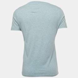 Pre Owned Burberry Brit Light Blue Cotton Knit Nova Check Pocket Detail T-Shirt S