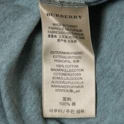 Pre Owned Burberry Brit Light Blue Cotton Knit Nova Check Pocket Detail T-Shirt S