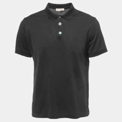 Pre Owned Burberry Black Cotton Pique Polo T-Shirt L