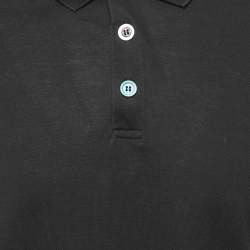 Pre Owned Burberry Black Cotton Pique Polo T-Shirt L