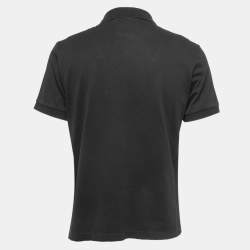Pre Owned Burberry Black Cotton Pique Polo T-Shirt L
