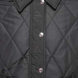Burberry Black Quilted Nylon Zip Front Jacket XL