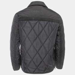 Burberry Black Quilted Nylon Zip Front Jacket XL