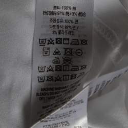 Pre Owned Burberry White Logo Printed Cotton Knit Crewneck T-Shirt S