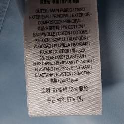 Pre Owned Burberry Blue Logo Pocket Detail Cotton Button Front Shirt L