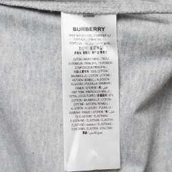 Pre Owned Burberry Grey Swan Printed Cotton T-Shirt S