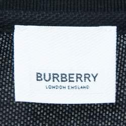 Pre Owned Burberry Black Cotton Icon Stripe Polo T-Shirt XL