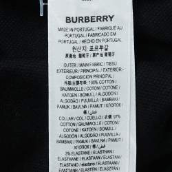 Pre Owned Burberry Black Cotton Icon Stripe Polo T-Shirt XL