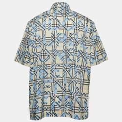 Burberry Blue Takeley Check Print Cotton Button Down Shirt XL