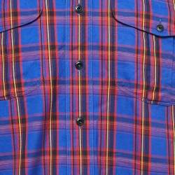 Pre Owned Burberry Blue Checked Cotton Pocket Detail Shirt M