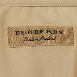 Pre Owned Burberry Beige Cotton Button Front Full Sleeve Shirt L