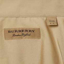 Pre Owned Burberry Beige Cotton Button Front Full Sleeve Shirt L