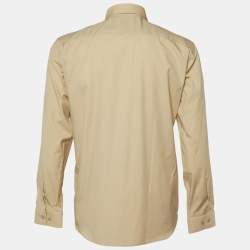 Pre Owned Burberry Beige Cotton Button Front Full Sleeve Shirt L