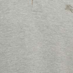 Pre Owned Burberry Grey Cotton Pique Polo T-Shirt L