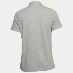 Pre Owned Burberry Grey Cotton Pique Polo T-Shirt L