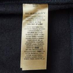 Burberry Navy Blue Cotton Embroidered Sweatshirt M