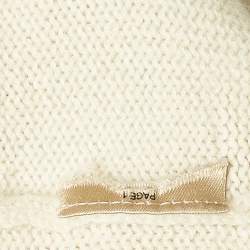 Burberry Cream Jacquard Cashmere Blend Crew Neck Sweater M