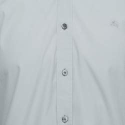 Pre Owned Burberry Light Blue Stretch Cotton Long Sleeve Classic Shirt M