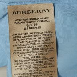 Burberry Blue Textured Synthetic Zipper Bomber Jacket XL