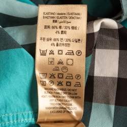 Pre Owned Burberry Blue Checked Cotton Long Sleeve Shirt L