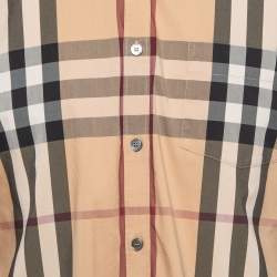 Pre Owned Burberry Brown Checked Cotton Long Sleeve Shirt L