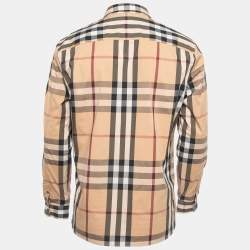 Pre Owned Burberry Brown Checked Cotton Long Sleeve Shirt L