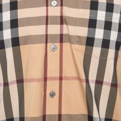 Pre Owned Burberry Brown Checked Cotton Long Sleeve Shirt L