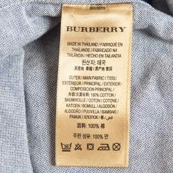 Burberry Blue Cotton Long Sleeve Button Front Shirt M