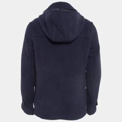 مملوكة مسبقًا Burberry Navy Blue Wool Plymouth Duffle Coat M