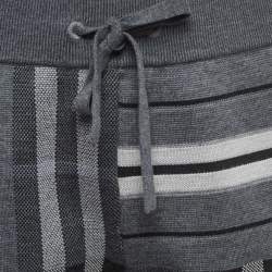 Burberry Grey Checked Wool Drawstring Track Shorts S