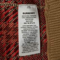 Burberry Beige Checked Merino Wool Knit Crew Neck Sweatshirt M
