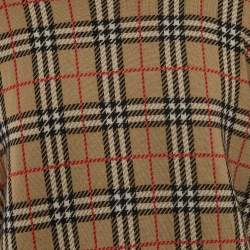 Burberry Beige Checked Merino Wool Knit Crew Neck Sweatshirt M