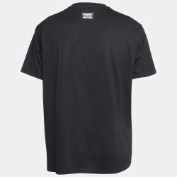 مملوكة مسبقًا Burberry Black Labyrinth Of Love Print Cotton Crew Neck T-Shirt M