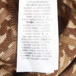 Pre Owned Burberry Brown Monogram Cotton Pique Copland Polo T-Shirt S