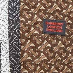 Pre Owned Burberry Brown Monogram Cotton Pique Copland Polo T-Shirt S