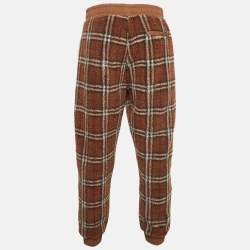 Burberry Brown Dimitri Check Fleece Joggers XXL
