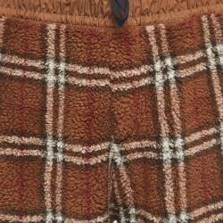 Burberry Brown Dimitri Check Fleece Joggers XXL