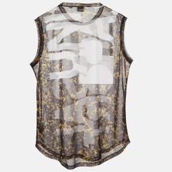 Burberry Black Printed Crewneck Tank Top M