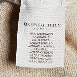 Burberry Beige Lambs Wool Zip Up Sweater XL