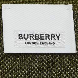 Burberry Green Plaid Wool Blend Knit T-Shirt XS