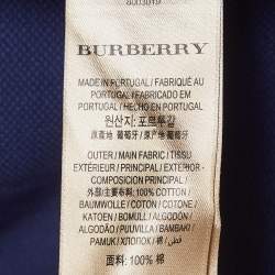 Pre Owned Burberry Dark Blue Embroidered Cotton Pique Polo T-Shirt XXL